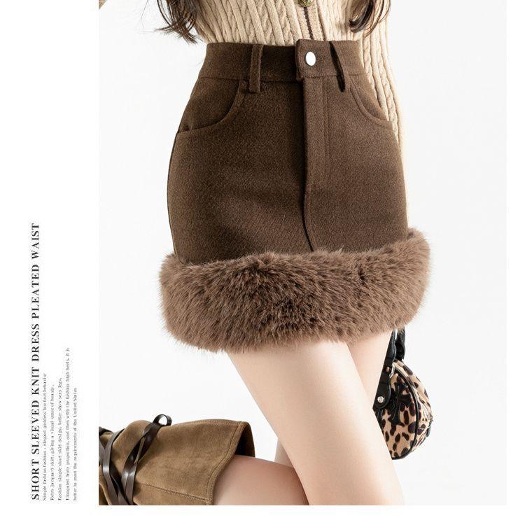 Осенне-зимняя меховая утолщенная юбка с вставками, новая шерстяная юбка с высокой талией, темпераментная короткая юбка M темно-коричневого
Осенне-зимняя меховая утолщенная юбка с вставками, новая шерстяная юбка с высокой талией, темпераментная короткая юбка M темно-коричневого