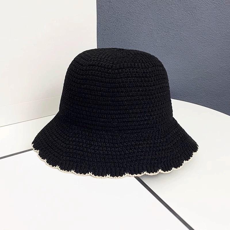 Solid Color Wavy Edge Fisherman Hat for Women Versatile Ruffled Knitted Sun Hat Fashionable Sun Hat for Spring and Summer 58 чорний
Solid Color Wavy Edge Fisherman Hat for Women Versatile Ruffled Knitted Sun Hat Fashionable Sun Hat for Spring and Summer 58 чорний