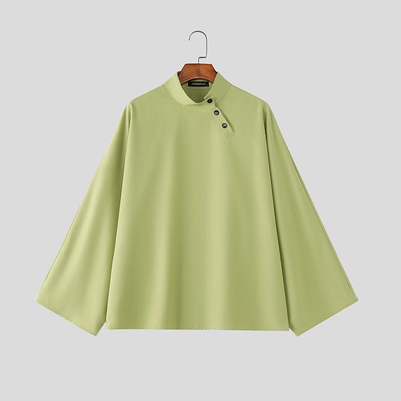 INCERUN Oversized Men Stand Neck Long Sleeve Side Button Casual Shirts Tops 5XL зелений
INCERUN Oversized Men Stand Neck Long Sleeve Side Button Casual Shirts Tops 5XL зелений