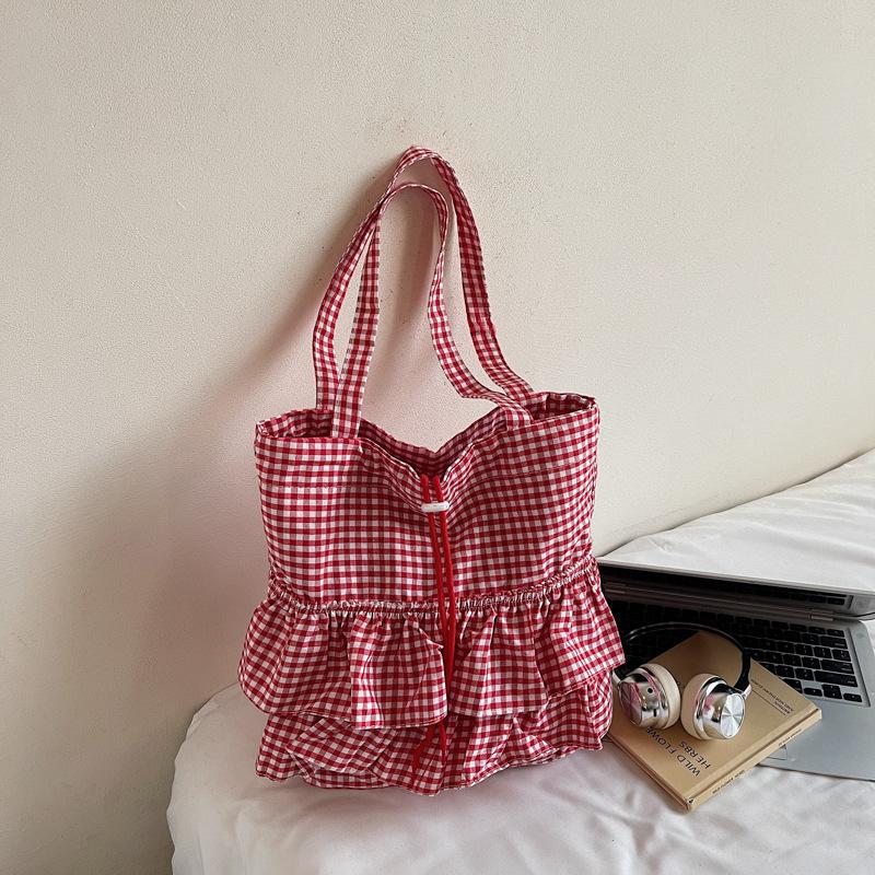 Милая клетчатая холщовая сумка в стиле колледжа, женская новая большая вместительная сумка-тоут с кружевом бордовый
Милая клетчатая холщовая сумка в стиле колледжа, женская новая большая вместительная сумка-тоут с кружевом бордовый