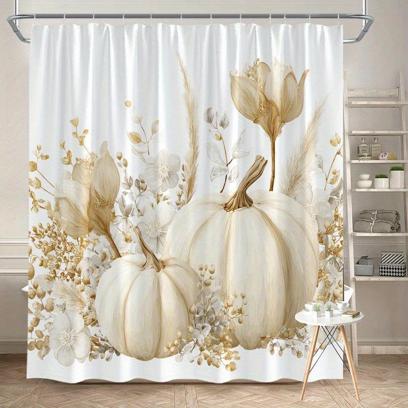1 Piece Rustic Autumn Pumpkin Floral Shower Curtain, Polyester Fabric, Machine Washable, Suitable For Bathroom Decoration W60H190(CM)-1 Pcs
1 Piece Rustic Autumn Pumpkin Floral Shower Curtain, Polyester Fabric, Machine Washable, Suitable For Bathroom Decoration W60H190(CM)-1 Pcs