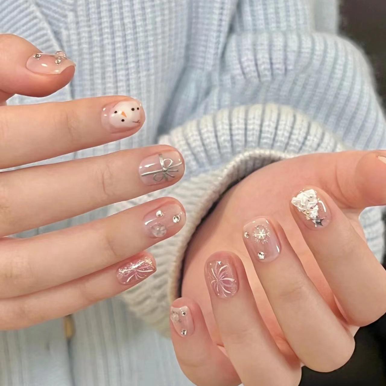 Christmas Nail Art Wear Armor Handmade Small Fragrance Fireworks Christmas Nail Art Hand Drawn Cute Snowflakes Little Snowman Large L
Christmas Nail Art Wear Armor Handmade Small Fragrance Fireworks Christmas Nail Art Hand Drawn Cute Snowflakes Little Snowman Large L