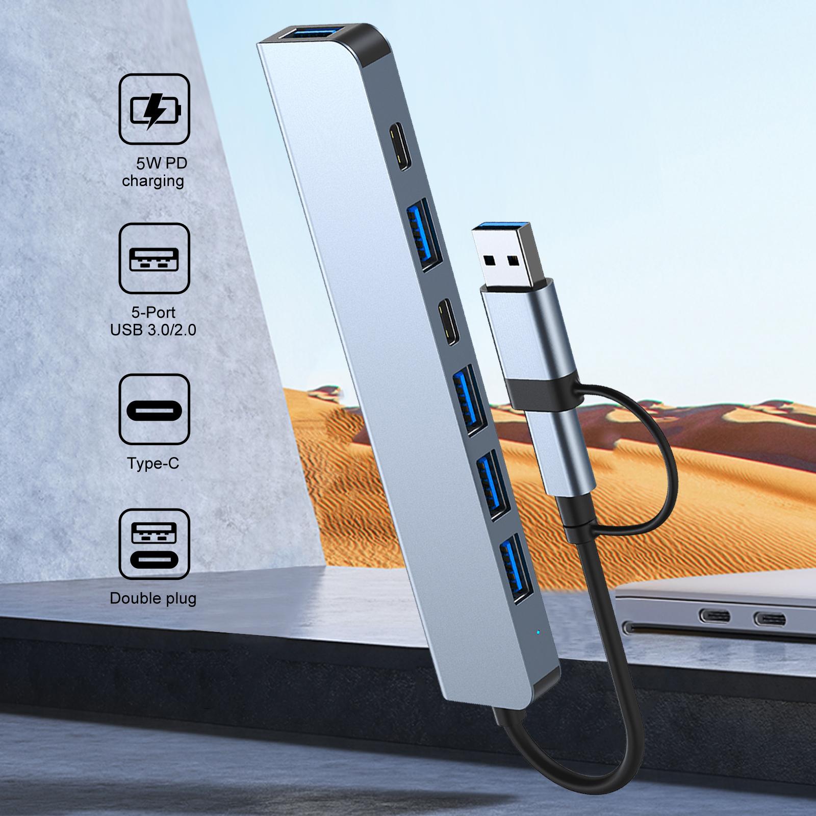 2217 USB A+USB C Hub Adapter 7 in 1 Multi port USB Docking Station with USB3.0+USB2.0*4+PD+USB C Data Port Extension
2217 USB A+USB C Hub Adapter 7 in 1 Multi port USB Docking Station with USB3.0+USB2.0*4+PD+USB C Data Port Extension