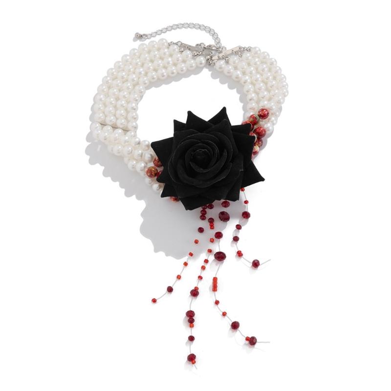 Unique Rose Flower Necklace Tassels Necklace Fringes Necklace Rose Pendant Bracelet Fashion Jewelry Suitable for Lady
Unique Rose Flower Necklace Tassels Necklace Fringes Necklace Rose Pendant Bracelet Fashion Jewelry Suitable for Lady