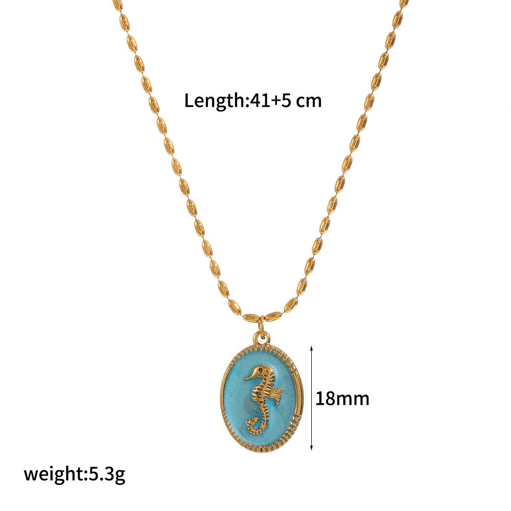Fashion 18k Gold Plated Enamel Starfish Seahorse Pendants Necklace Gothic Stainless Steel DIY Jewelry Chains 45cm
Fashion 18k Gold Plated Enamel Starfish Seahorse Pendants Necklace Gothic Stainless Steel DIY Jewelry Chains 45cm