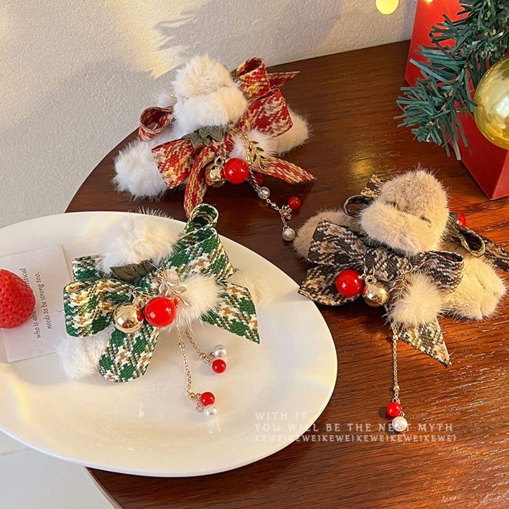 Bow Christmas Hair Clip Bell Christmas Shark Clip Personalized Winter Plush Hair Claw Daily A
Bow Christmas Hair Clip Bell Christmas Shark Clip Personalized Winter Plush Hair Claw Daily A