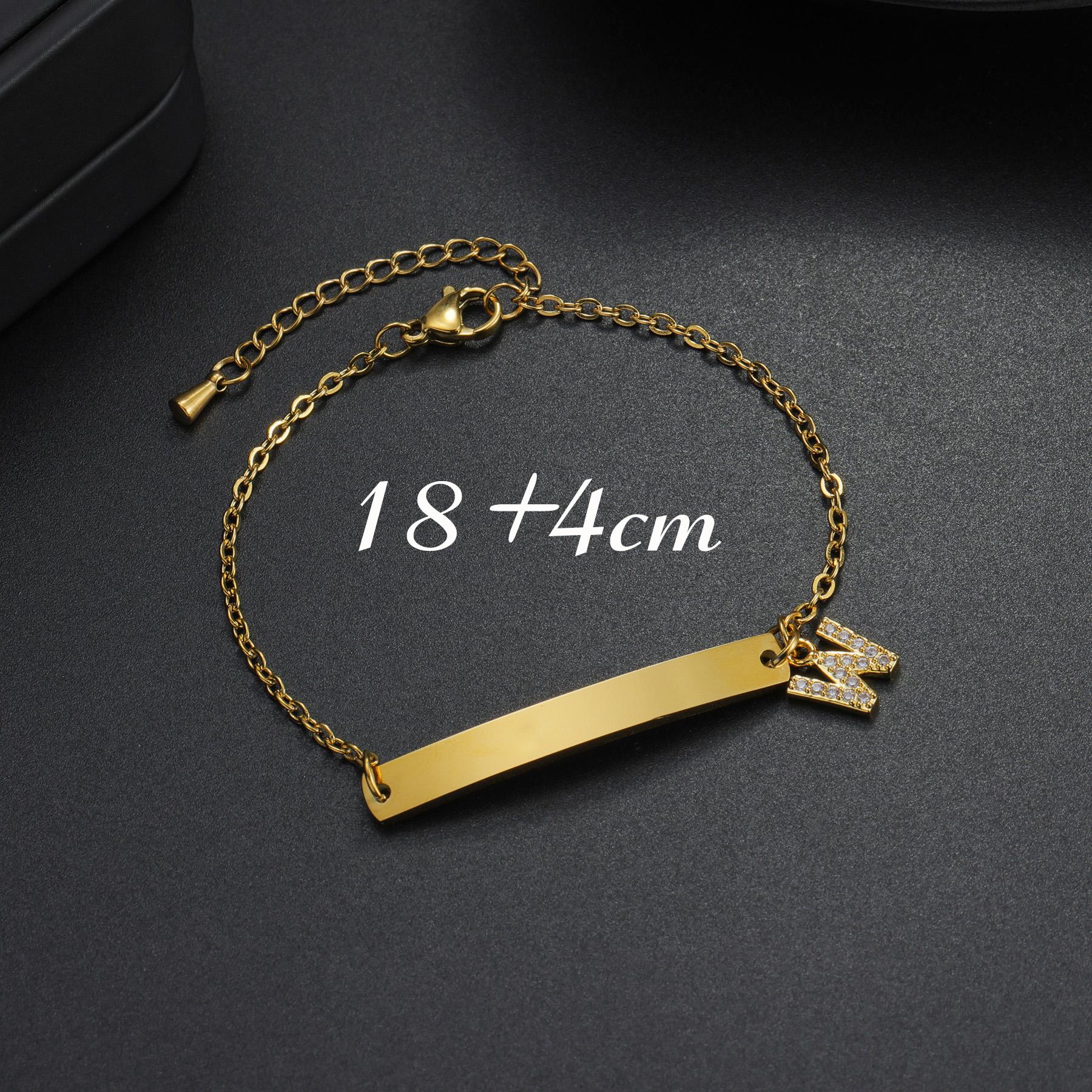 Atoztide Engrave Name Bar Bracelet For Women Kids with Zircon Letter Stainless Steel Jewelry Adjustable Chain Personalized Gift Silver color
Atoztide Engrave Name Bar Bracelet For Women Kids with Zircon Letter Stainless Steel Jewelry Adjustable Chain Personalized Gift Silver color