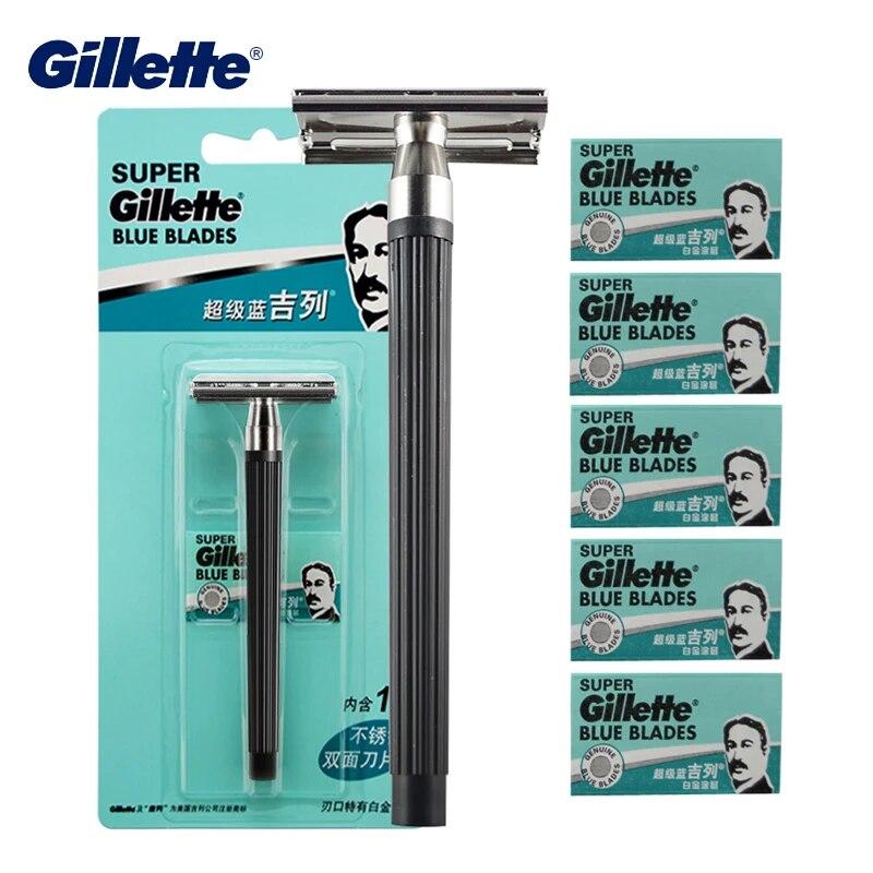 Бритва Gilltte Super Blue, лезвия для бритья из нержавеющей стали для мужчин, уход за волосами на лице, опасная бритва, 1 держатель для бритвы, 1 лезвие + 5 лезвий
Бритва Gilltte Super Blue, лезвия для бритья из нержавеющей стали для мужчин, уход за волосами на лице, опасная бритва, 1 держатель для бритвы, 1 лезвие + 5 лезвий