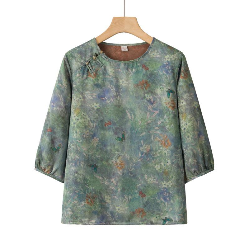Retro Artistic Print Round Neck Grandma Style Summer Pullover Blouse for Women 4XL for 135-155 jin
Retro Artistic Print Round Neck Grandma Style Summer Pullover Blouse for Women 4XL for 135-155 jin