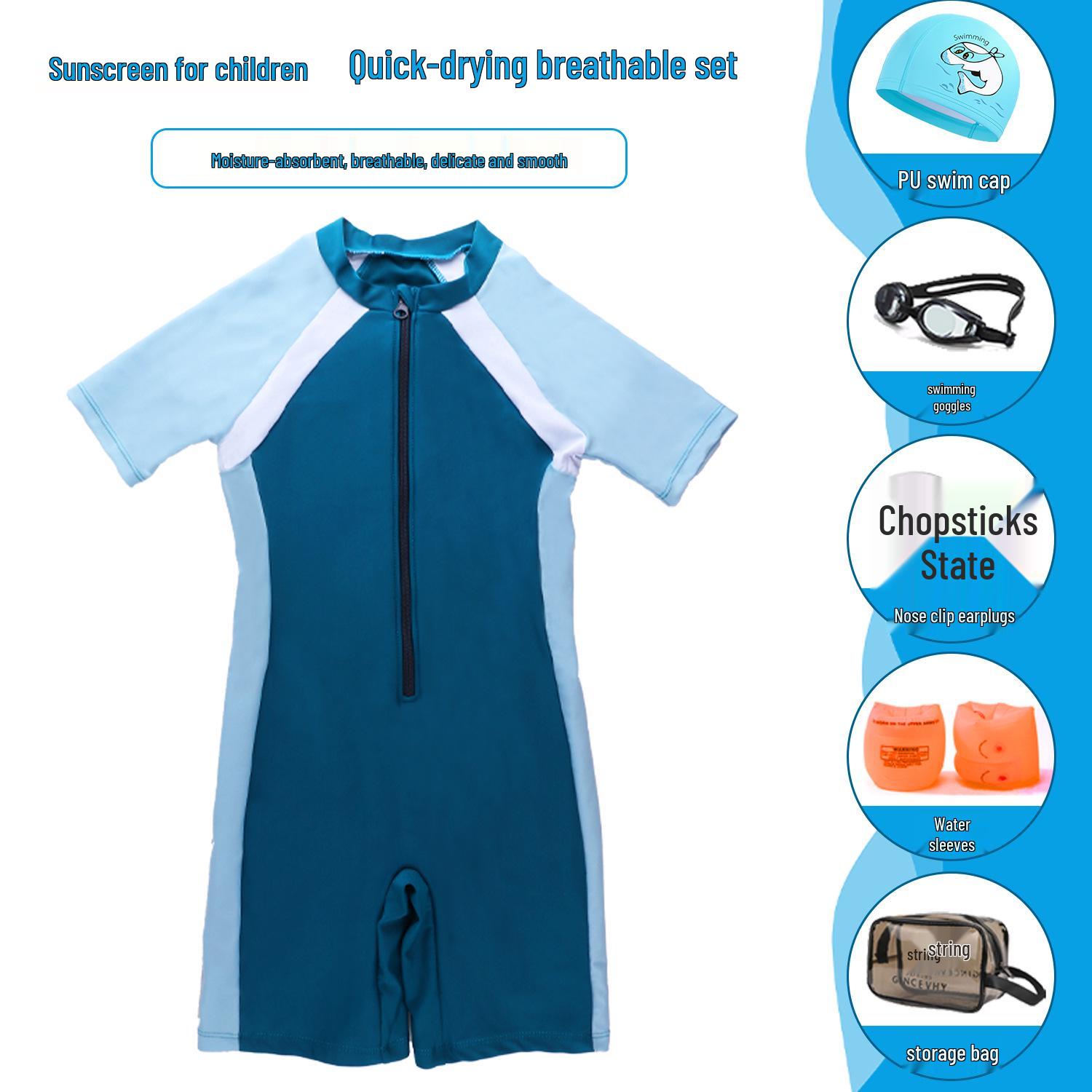 New Boys Quick-Dry Short-Sleeve Swimsuit for Big Kids - Professional Training Swimwear 8# (20-30 lbs)
New Boys Quick-Dry Short-Sleeve Swimsuit for Big Kids - Professional Training Swimwear 8# (20-30 lbs)