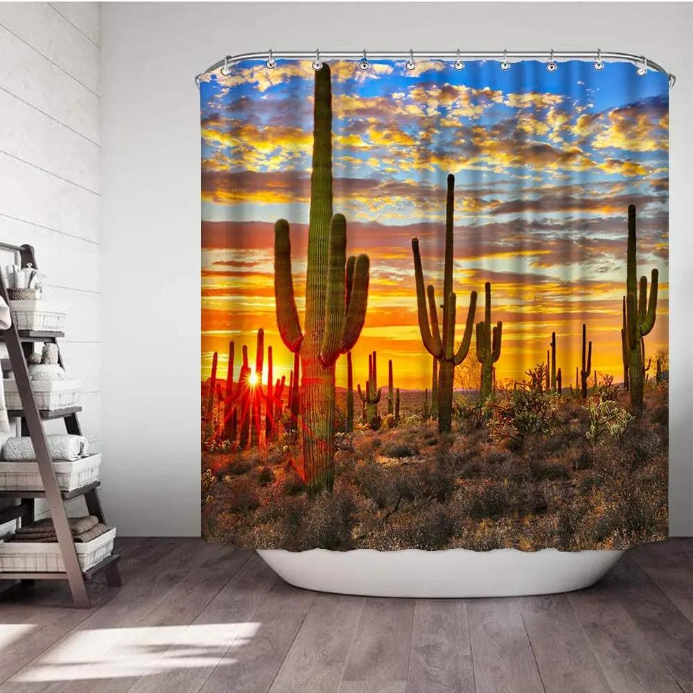 Cactus Fabric Shower Curtains Western Landscape Sunset Desert Tropical Plants Bathroom Decor Sets With Hooks Bathtub Screens W90XH180cm
Cactus Fabric Shower Curtains Western Landscape Sunset Desert Tropical Plants Bathroom Decor Sets With Hooks Bathtub Screens W90XH180cm