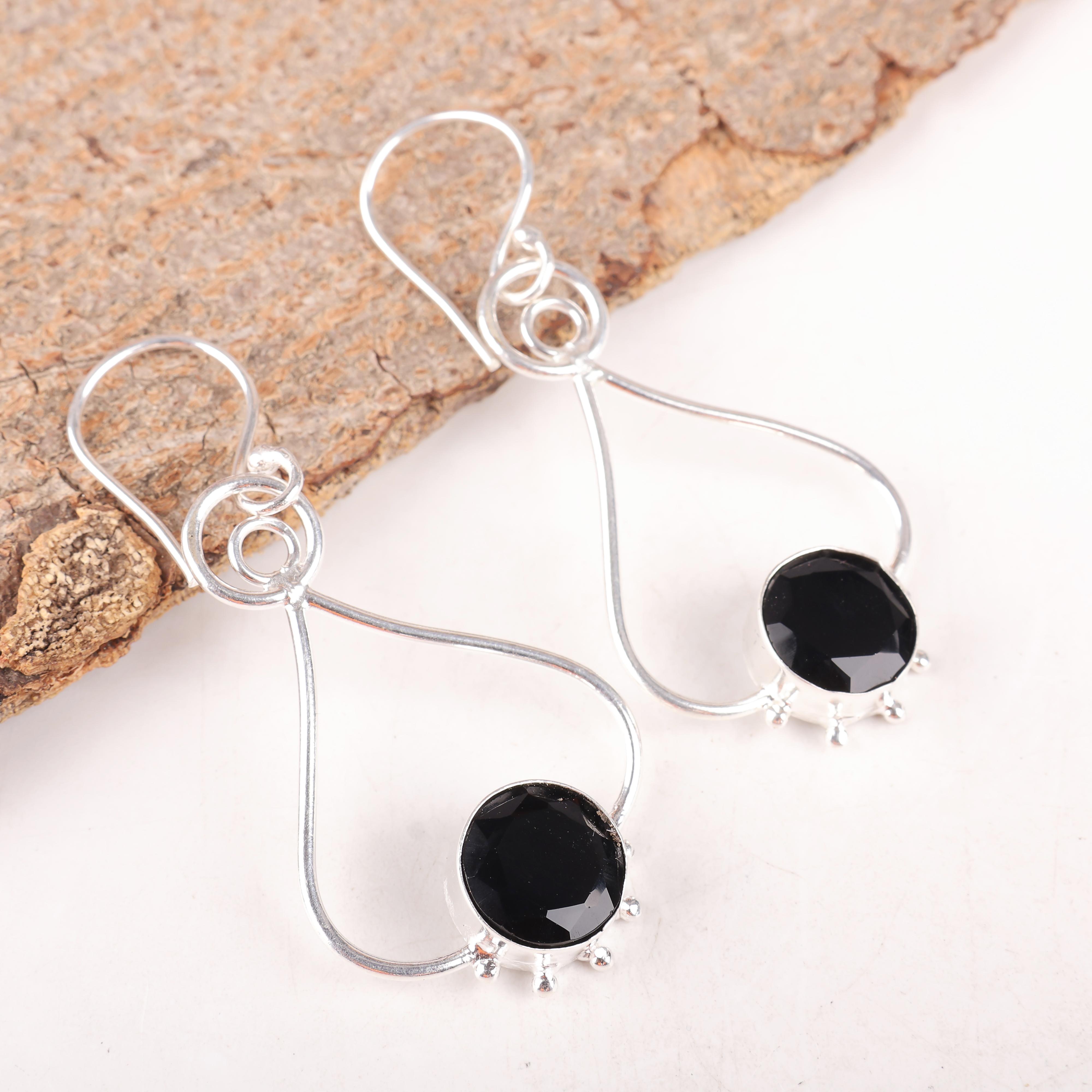 Black Onyx 925 Solid Sterling Silver Earrings, Handmade Gemstone Earrings Jewelry, Gifts For Wife Brand New Earrings 2.06 Inches чорний
Black Onyx 925 Solid Sterling Silver Earrings, Handmade Gemstone Earrings Jewelry, Gifts For Wife Brand New Earrings 2.06 Inches чорний