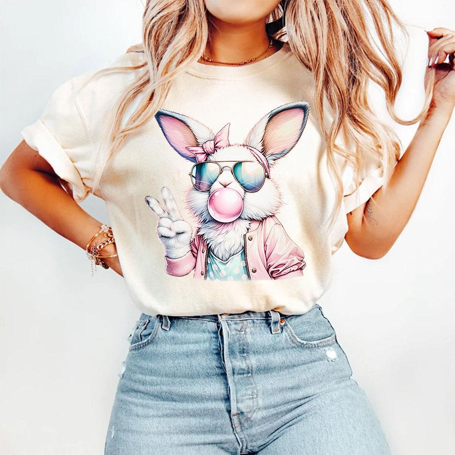 Easter Funny Bunny Blowing Bubble Printed Tshirts Girls Women Printing Funny Shirt Grunge Streetwear Novelty TShirt Japanese 4XL
Easter Funny Bunny Blowing Bubble Printed Tshirts Girls Women Printing Funny Shirt Grunge Streetwear Novelty TShirt Japanese 4XL