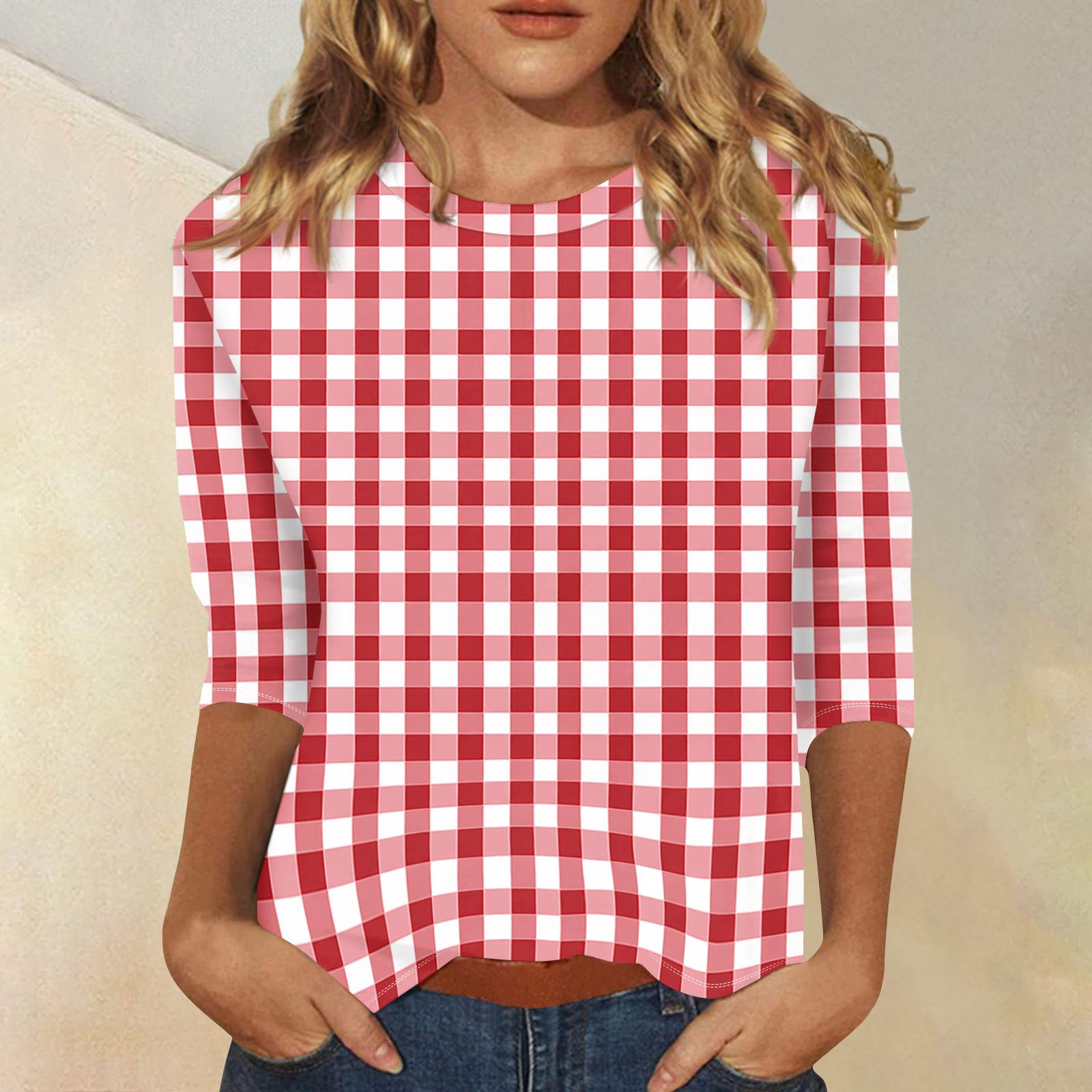 Women s Fashionable Casual Three-Quarter Sleeve Checked Print -Neck T-Shirt Top XL червоний
Women s Fashionable Casual Three-Quarter Sleeve Checked Print -Neck T-Shirt Top XL червоний