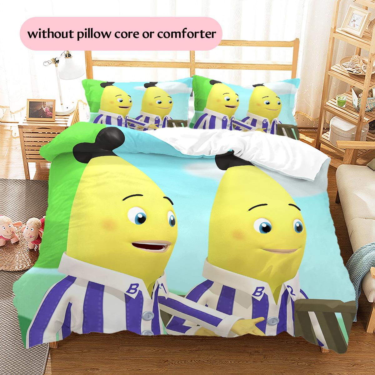 Bananas in Pyjamas Pattern Bedding Quilt Set Home Decoration Gift (1 * duvet cover + 2 * pillowcase without core) 135x200cm
Bananas in Pyjamas Pattern Bedding Quilt Set Home Decoration Gift (1 * duvet cover + 2 * pillowcase without core) 135x200cm