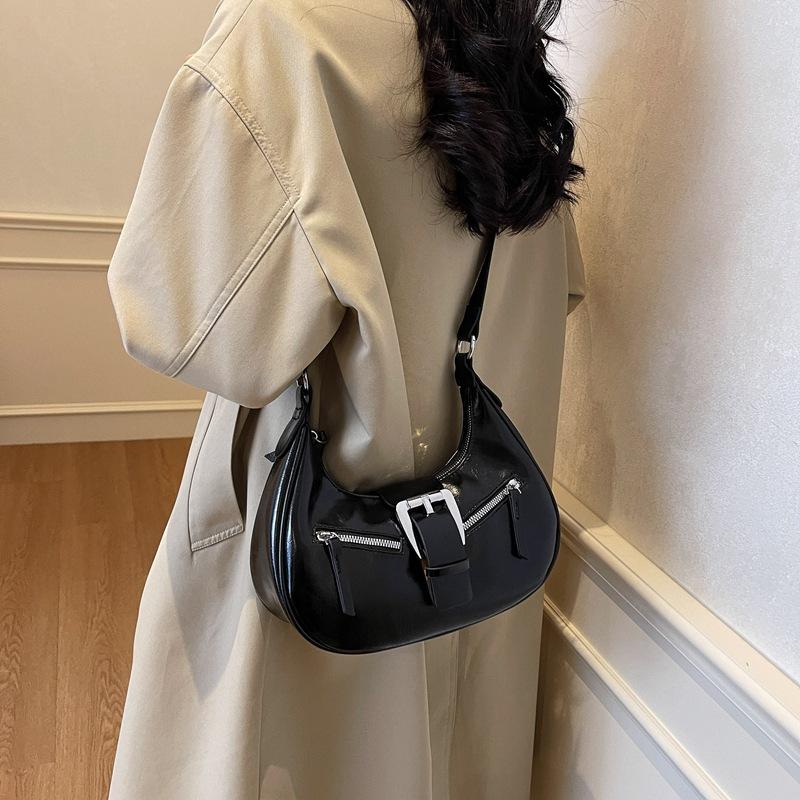 Сумка в стиле ретро-локомотива, женская сумка-подмышка, универсальная сумка через плечо высокого класса, модная сумка-мессенджер для поездок на работу чёрный