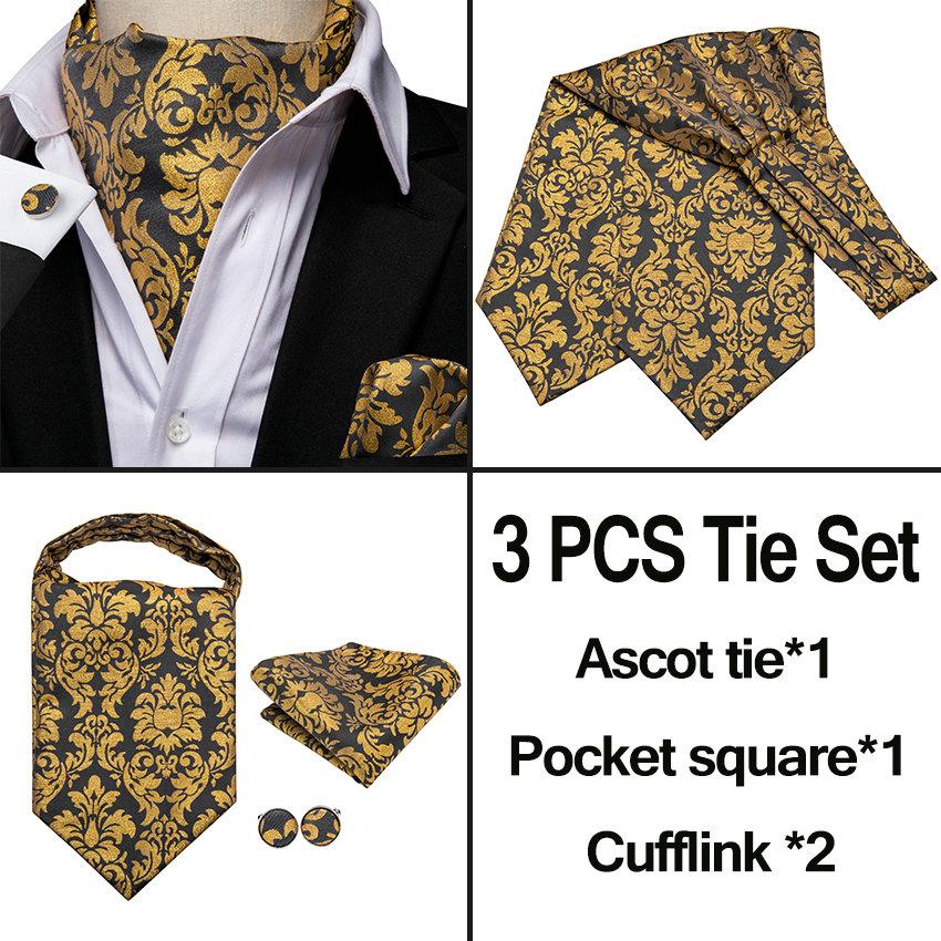 Hi-Tie, мужские золотые цветочные галстуки Ascot, карманные квадратные запонки, комплект атласных свадебных галстуков для мужчин
Hi-Tie, мужские золотые цветочные галстуки Ascot, карманные квадратные запонки, комплект атласных свадебных галстуков для мужчин