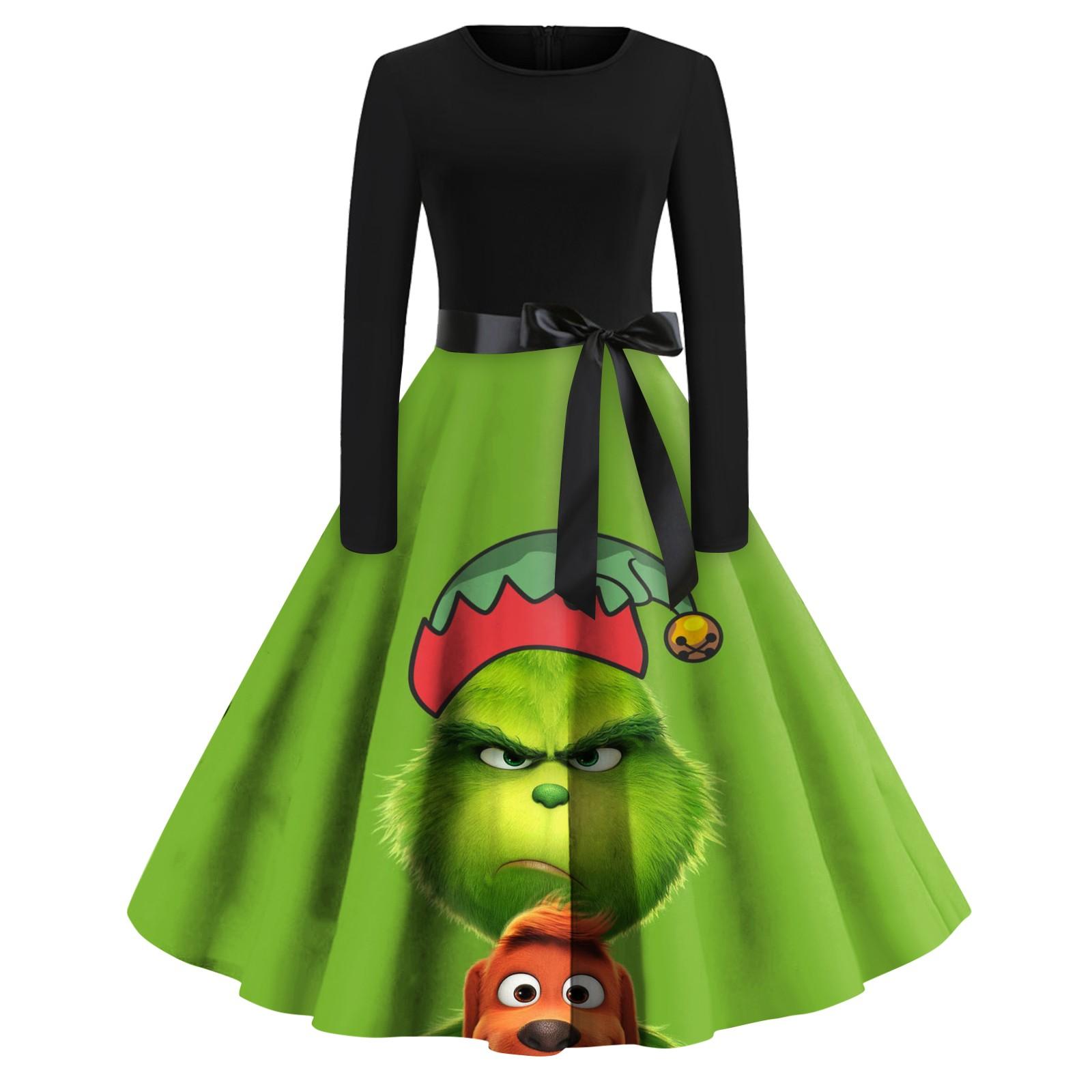 Женское модное повседневное платье с круглым вырезом и рождественским принтом и длинными рукавами XXXL
Женское модное повседневное платье с круглым вырезом и рождественским принтом и длинными рукавами XXXL