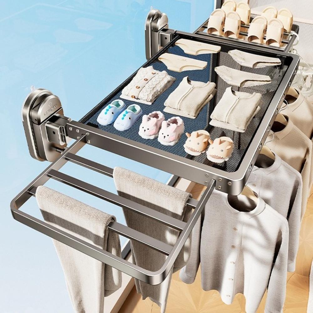 No Punching Suction Cup Drying Rack Space Saving Balcony Drying Tool Socks Drying сірий
No Punching Suction Cup Drying Rack Space Saving Balcony Drying Tool Socks Drying сірий