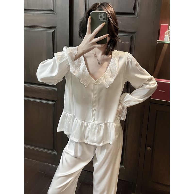 Комплект пижамы с кукольным воротником с длинным рукавом Пижама с кукольным воротником с длинным рукавом Домашний костюм A XL
Комплект пижамы с кукольным воротником с длинным рукавом Пижама с кукольным воротником с длинным рукавом Домашний костюм A XL