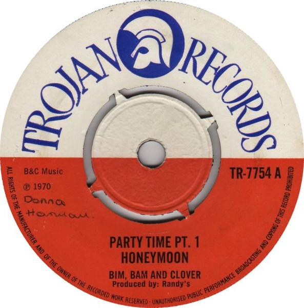 7inch Record BIM BAM CLOVER Party Time TR7754 Trojan Records 1970 UK Music Others Used
7inch Record BIM BAM CLOVER Party Time TR7754 Trojan Records 1970 UK Music Others Used
