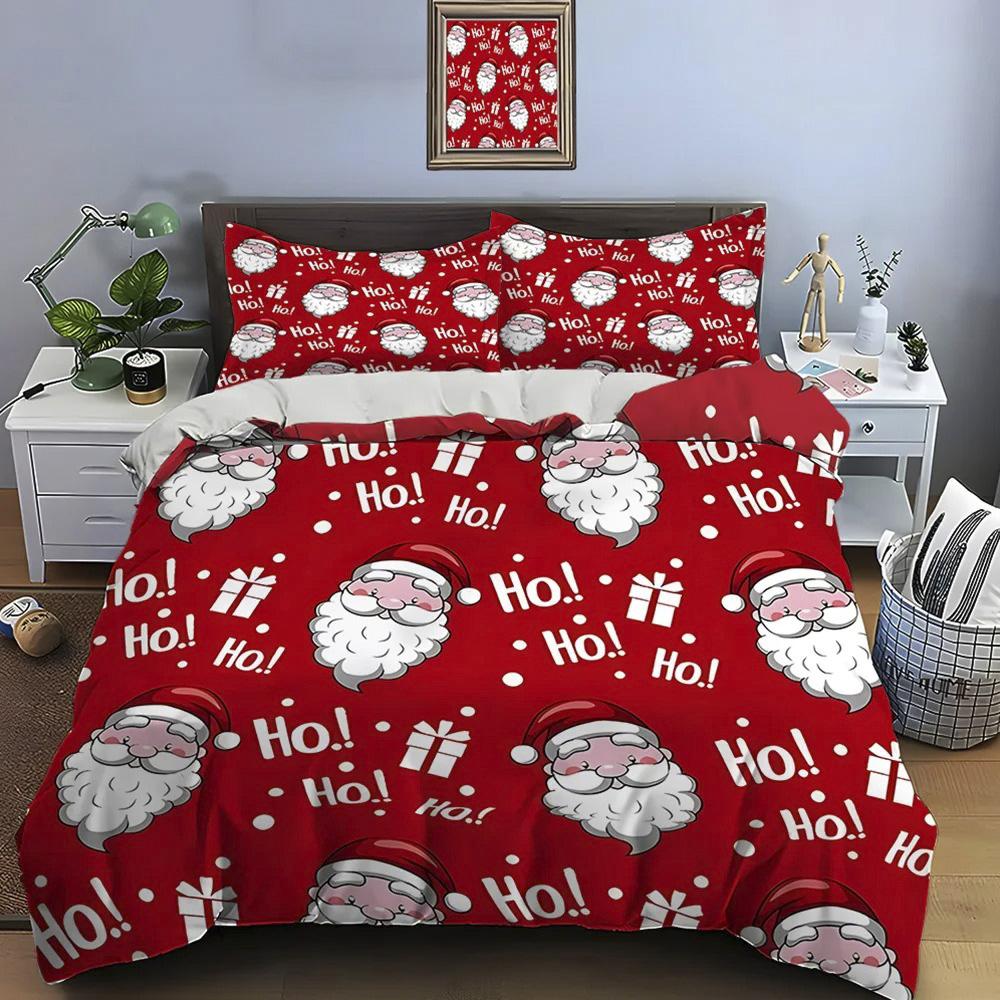 Christmas Holiday Duvet Cover Set King Size Red Star Snowflake Bell Pattern Holiday Bedding Set For Kids Boys Girls Room Decor EU Single(135*200cm)3pcs
Christmas Holiday Duvet Cover Set King Size Red Star Snowflake Bell Pattern Holiday Bedding Set For Kids Boys Girls Room Decor EU Single(135*200cm)3pcs