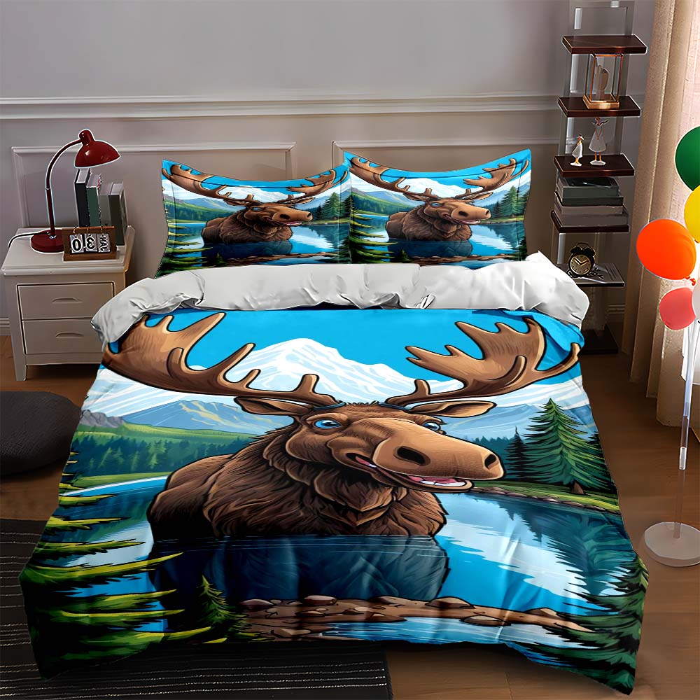 Moose, mountains, trees, lake. Bedding sets Duvet cover sets Duvet covers Pillowcases(1 * Duvet Cover 2 * Pillowcases, without duvet insert) 135x200cm
Moose, mountains, trees, lake. Bedding sets Duvet cover sets Duvet covers Pillowcases(1 * Duvet Cover 2 * Pillowcases, without duvet insert) 135x200cm