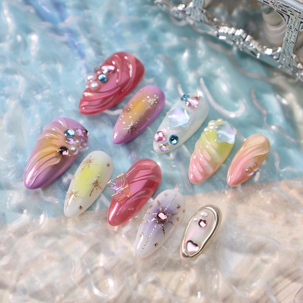 Ocean Series 3D Gel Nail Patches - Vibrant, Handmade, Removable, Summer Nails XS (with 5-piece nail tool kit)
Ocean Series 3D Gel Nail Patches - Vibrant, Handmade, Removable, Summer Nails XS (with 5-piece nail tool kit)