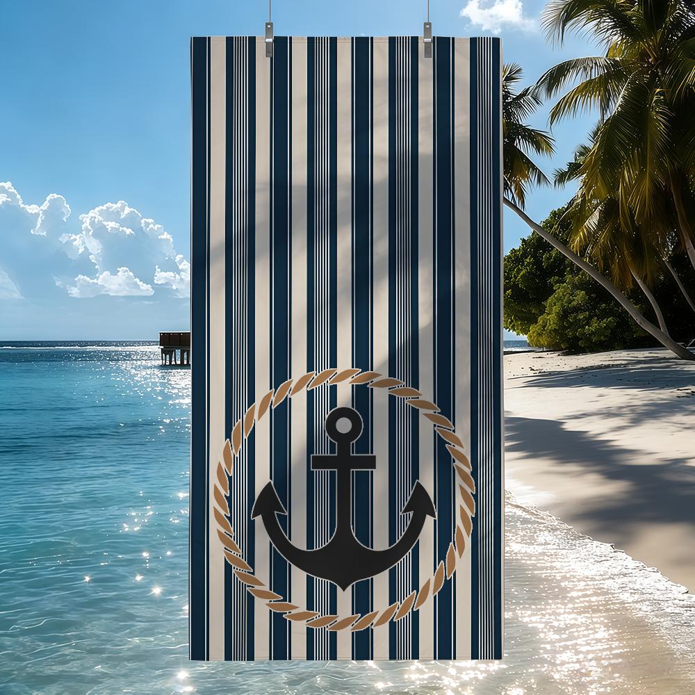 Navy Stripes anchor Towel Quick Drying Beach Towels Are Suitable For Swimming Pools Camping Yoga And The Gym W30*H60(CM)
Navy Stripes anchor Towel Quick Drying Beach Towels Are Suitable For Swimming Pools Camping Yoga And The Gym W30*H60(CM)