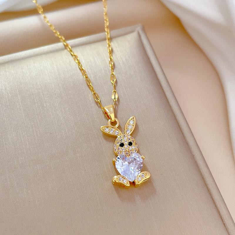 Luxury Shiny Heart Zircon Rabbit Necklace Stud Earrings for Women Stainless Steel Chain Jewelry Set Accessories Gifts
Luxury Shiny Heart Zircon Rabbit Necklace Stud Earrings for Women Stainless Steel Chain Jewelry Set Accessories Gifts