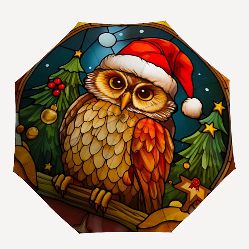 1pc Christmas Stained_Glass Owl Automatic Folding Umbrella, Sturdy And Durable Automatic Folding Umbrella with 8 Ribs, Convenient for Outdoor Use127
1pc Christmas Stained_Glass Owl Automatic Folding Umbrella, Sturdy And Durable Automatic Folding Umbrella with 8 Ribs, Convenient for Outdoor Use127