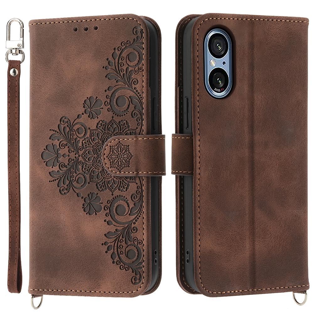For Sony Xperia 5 V Case Imprinted Anti-drop Leather Phone Cover with Hand Strap+Shoulder Strap Brown
For Sony Xperia 5 V Case Imprinted Anti-drop Leather Phone Cover with Hand Strap+Shoulder Strap Brown