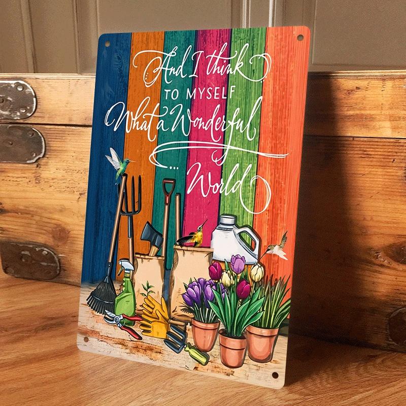 1 piece: Rustic style gardening tools and flowers tin painting plaque, suitable for living room, entryway, and bedroom wall deco (as the picture,20x30cm)
1 piece: Rustic style gardening tools and flowers tin painting plaque, suitable for living room, entryway, and bedroom wall deco (as the picture,20x30cm)