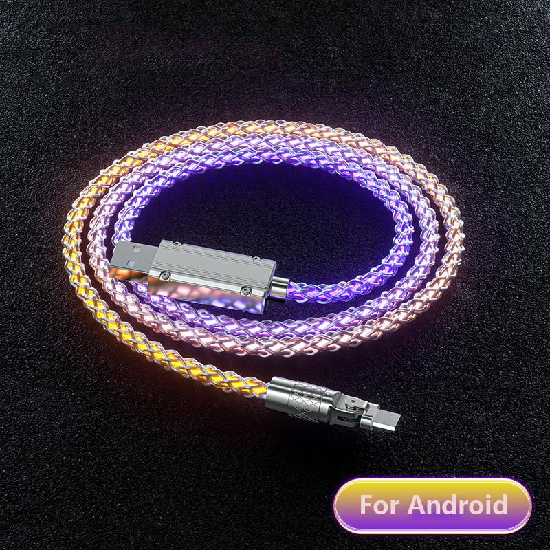 6A 180 Rotate RGB Flow Luminous USB Charging Cable Type C Android phone Cable for Samsung S10 S20 Xiaomi mi 11 Data Charger Wire 1m
6A 180 Rotate RGB Flow Luminous USB Charging Cable Type C Android phone Cable for Samsung S10 S20 Xiaomi mi 11 Data Charger Wire 1m