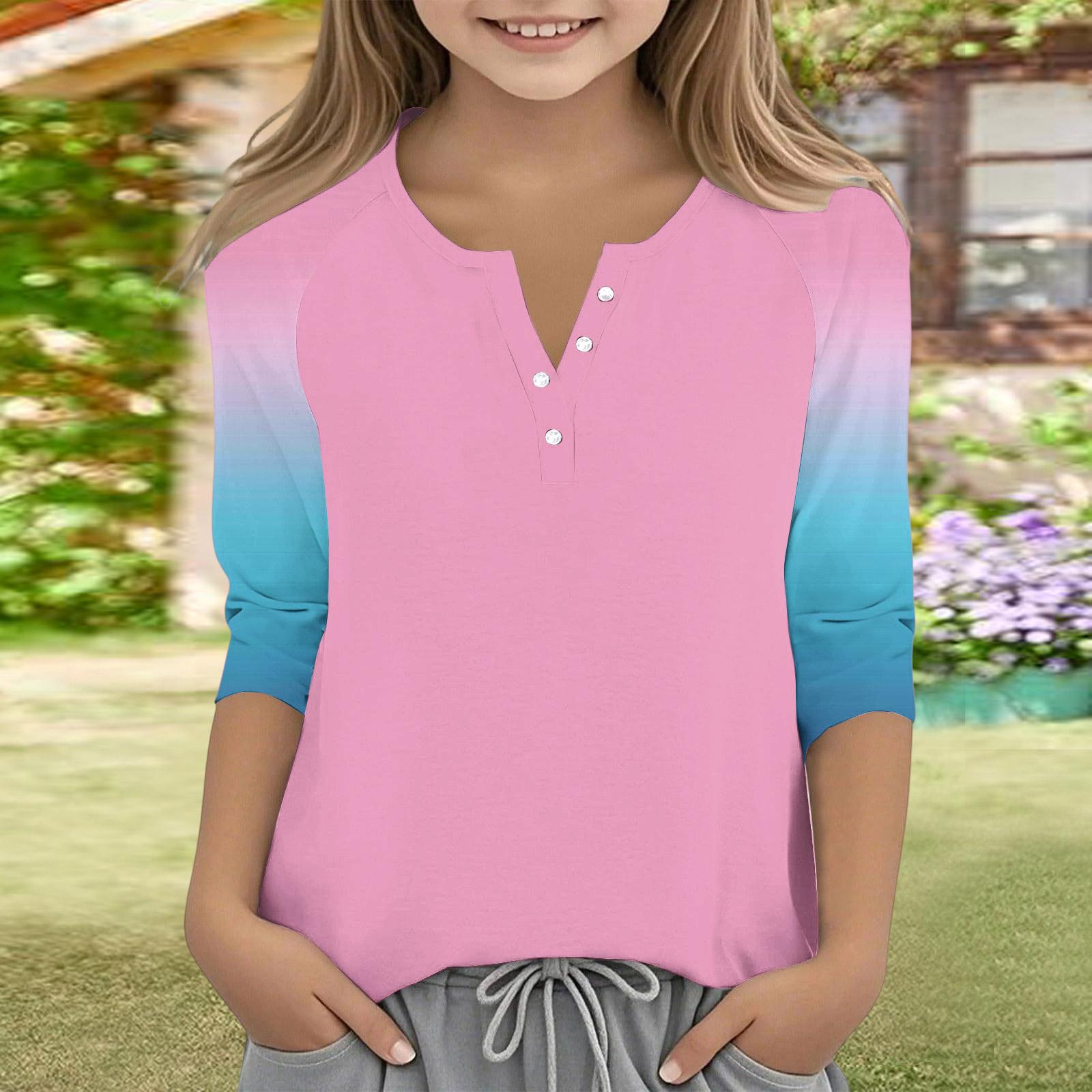Kids Three Quarter Sleeve Button Detail Casual Top Lightweight Soft Fabric Comfortable Fit Stylish Design Suitable for Everyday Wear 140
Kids Three Quarter Sleeve Button Detail Casual Top Lightweight Soft Fabric Comfortable Fit Stylish Design Suitable for Everyday Wear 140
