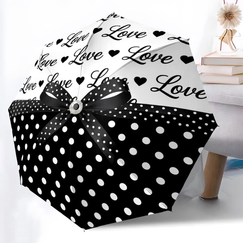 Black Bowknot and Heart Umbrella Lightweight Travel Umbrella with 8-Rib Strong Frame Vibrant Digital Print for Outdoor Activities
Black Bowknot and Heart Umbrella Lightweight Travel Umbrella with 8-Rib Strong Frame Vibrant Digital Print for Outdoor Activities