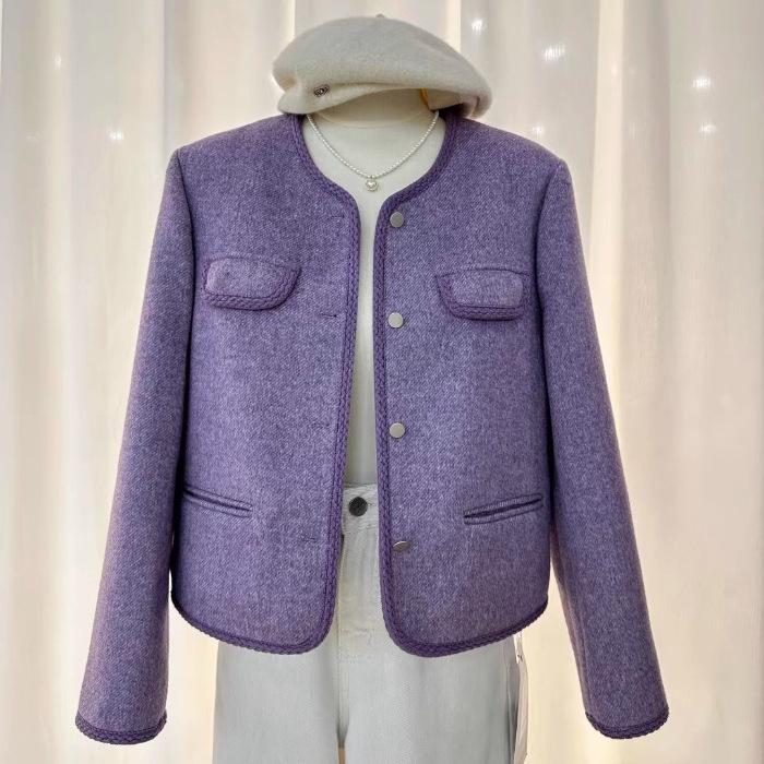 Women s Purple Wool Tweed Petite Coco Style Jacket - 2025 Winter Collection L
Women s Purple Wool Tweed Petite Coco Style Jacket - 2025 Winter Collection L