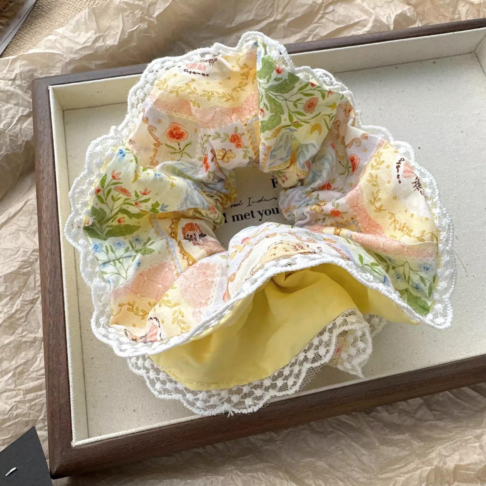 Exquisite Spring Oil Painting Broken Flower Lace Hair Scrunchies Korean Sweet Style Fairy Hair Rope New Women s Hair Accessories
Exquisite Spring Oil Painting Broken Flower Lace Hair Scrunchies Korean Sweet Style Fairy Hair Rope New Women s Hair Accessories