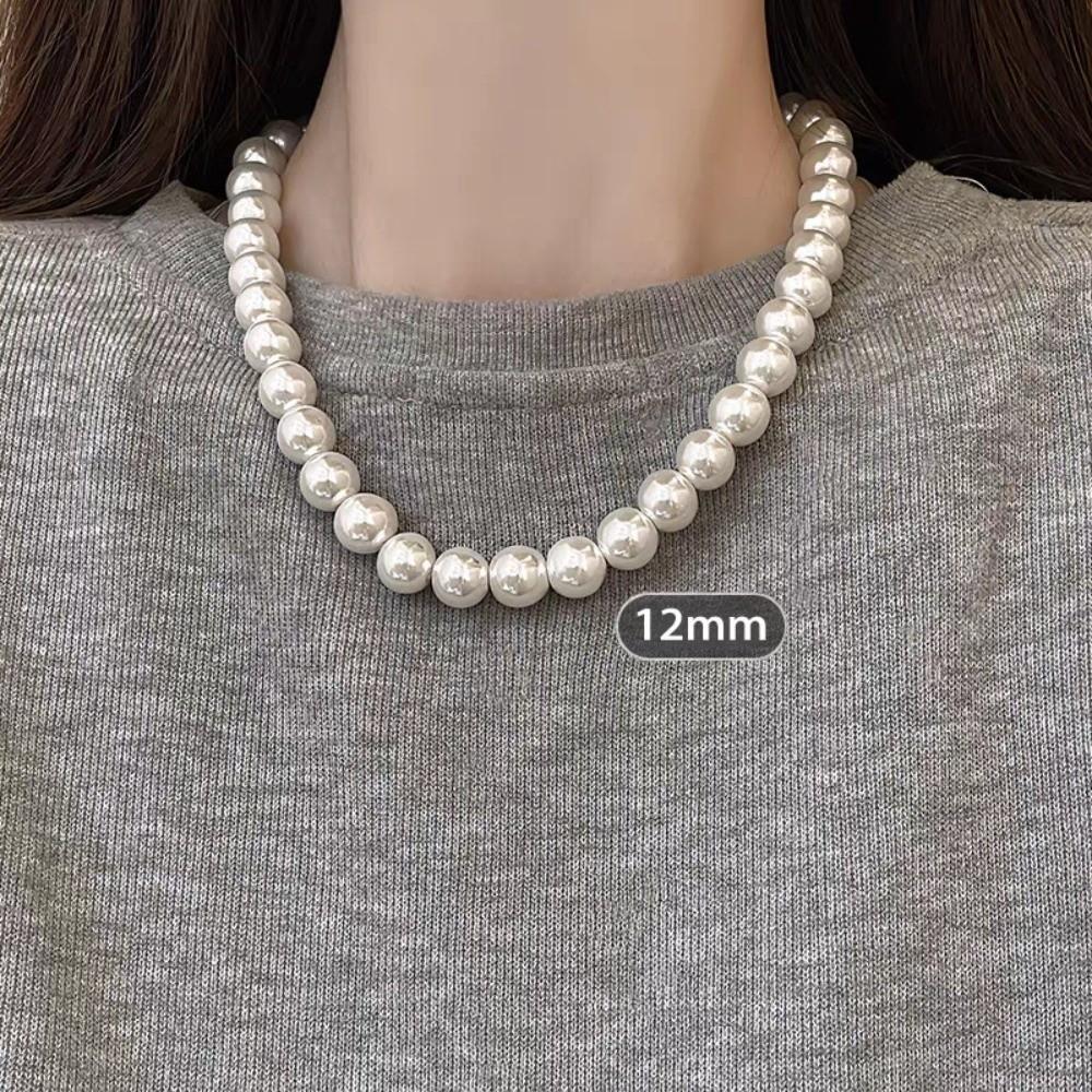 Beads Gray Pearl Necklace Imitation Clavicle Chain New Beaded Choker Women White-12mm
Beads Gray Pearl Necklace Imitation Clavicle Chain New Beaded Choker Women White-12mm