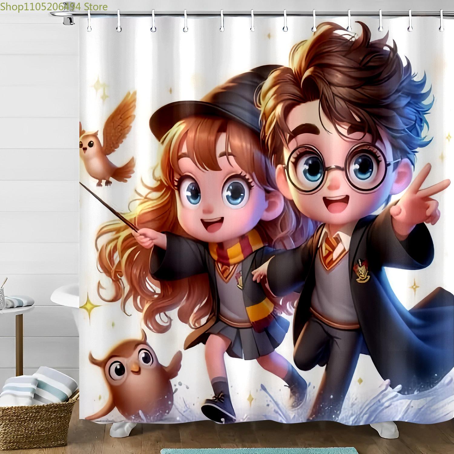 Warner Bros. Inspired Magical Couple Shower Curtain, Cartoon Wizard & Witch with Owl Bathroom Decor, Romantic Valentine s Day 90x180cm
Warner Bros. Inspired Magical Couple Shower Curtain, Cartoon Wizard & Witch with Owl Bathroom Decor, Romantic Valentine s Day 90x180cm