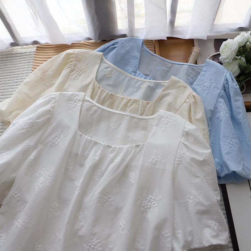 2025 Summer Korean Square Neck Embroidered Short Sleeve Women s Top - Fresh Style One Size синий
2025 Summer Korean Square Neck Embroidered Short Sleeve Women s Top - Fresh Style One Size синий