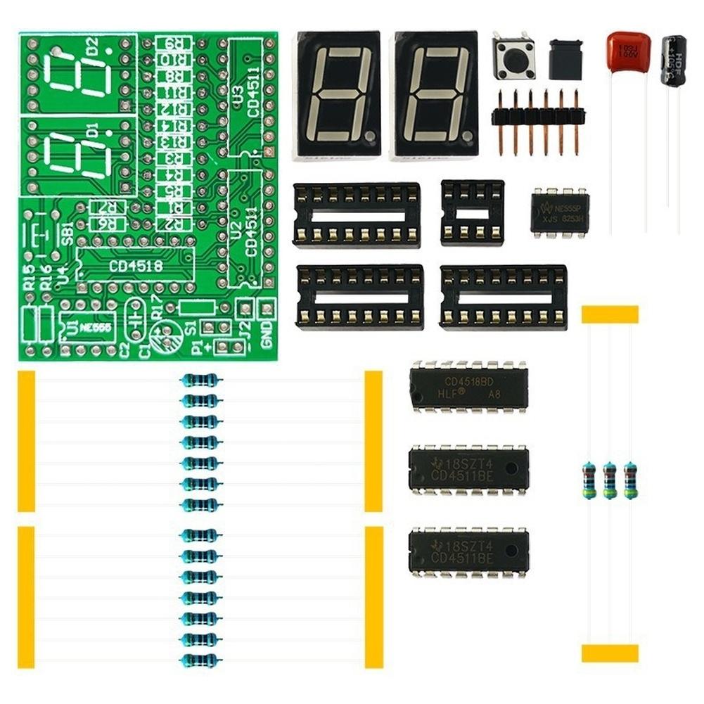 DIY Soldering Practice 99 Second Timer Circuit Kit Electronic Training DC 5V PCB 54 by 43 mm Educational Project Kit Components China Mainland
DIY Soldering Practice 99 Second Timer Circuit Kit Electronic Training DC 5V PCB 54 by 43 mm Educational Project Kit Components China Mainland