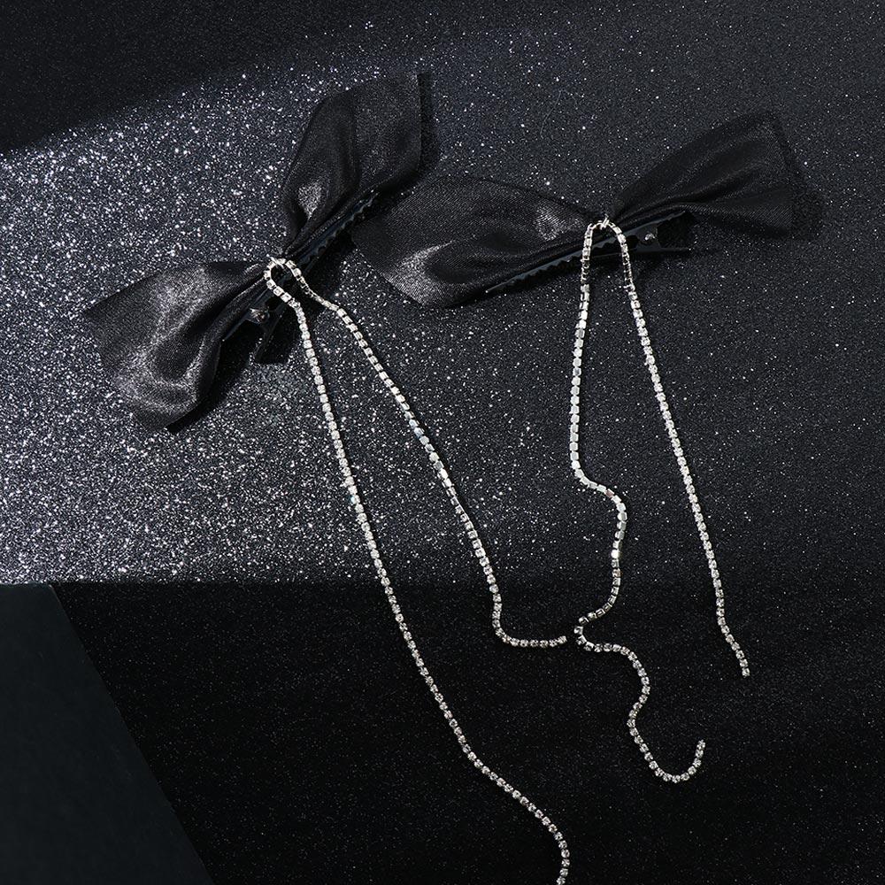 Black Rhinestone Chain Bow Hair Clips Bangs Clip Rhinestone Tassel Hair Clips Korean Style Hairpins
Black Rhinestone Chain Bow Hair Clips Bangs Clip Rhinestone Tassel Hair Clips Korean Style Hairpins