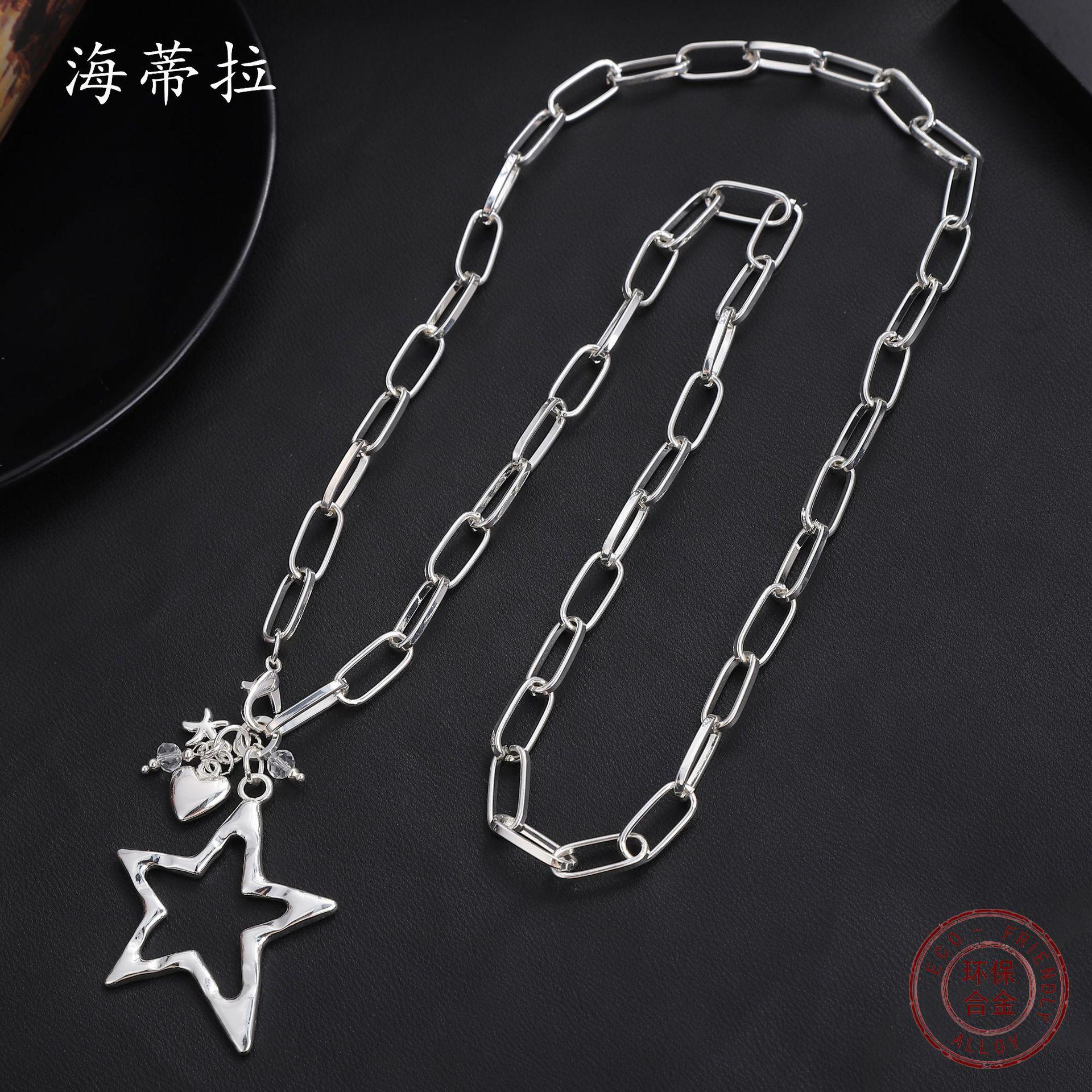 Irregular pentagram alloy pendant, simple small fresh star women s sweater chain
Irregular pentagram alloy pendant, simple small fresh star women s sweater chain