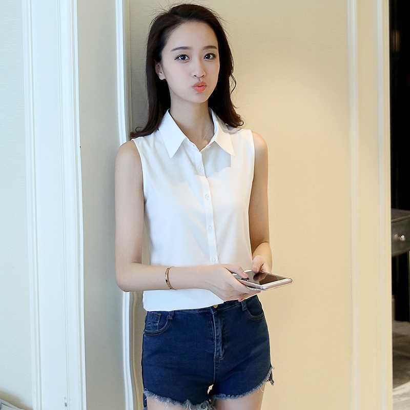 Women s Sleeveless Slim Fit White Blouse with Lapel Collar - Versatile Spring/Summer OL Style M (for 90-100 catties)
Women s Sleeveless Slim Fit White Blouse with Lapel Collar - Versatile Spring/Summer OL Style M (for 90-100 catties)