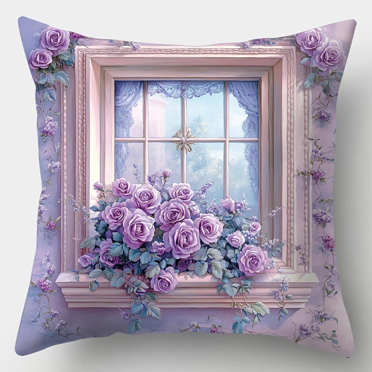 Фиолетовые наволочки с принтом роз, наволочка для диванной подушки для спальни, односторонняя печать, без наполнителя 16x16in 40x40cm
Фиолетовые наволочки с принтом роз, наволочка для диванной подушки для спальни, односторонняя печать, без наполнителя 16x16in 40x40cm