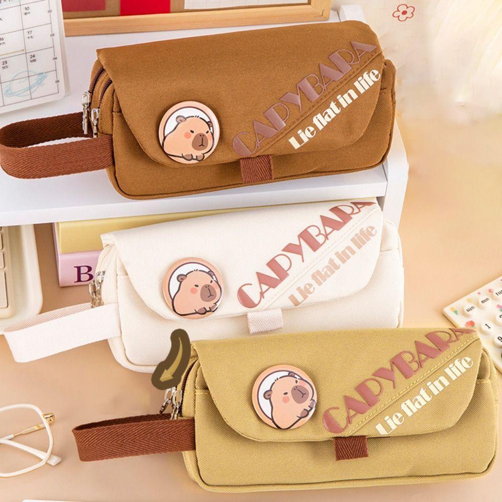 Capybara Stationery Storage Bag Canvas Pencil Case Portable Pencil Box Students кавовий
Capybara Stationery Storage Bag Canvas Pencil Case Portable Pencil Box Students кавовий