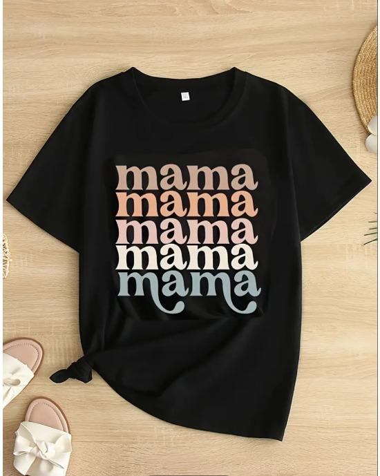 Футболка с принтом Mama Letter размера плюс, повседневная футболка с круглым вырезом и коротким рукавом, женская одежда больших размеров 1XL чёрный
Футболка с принтом Mama Letter размера плюс, повседневная футболка с круглым вырезом и коротким рукавом, женская одежда больших размеров 1XL чёрный
