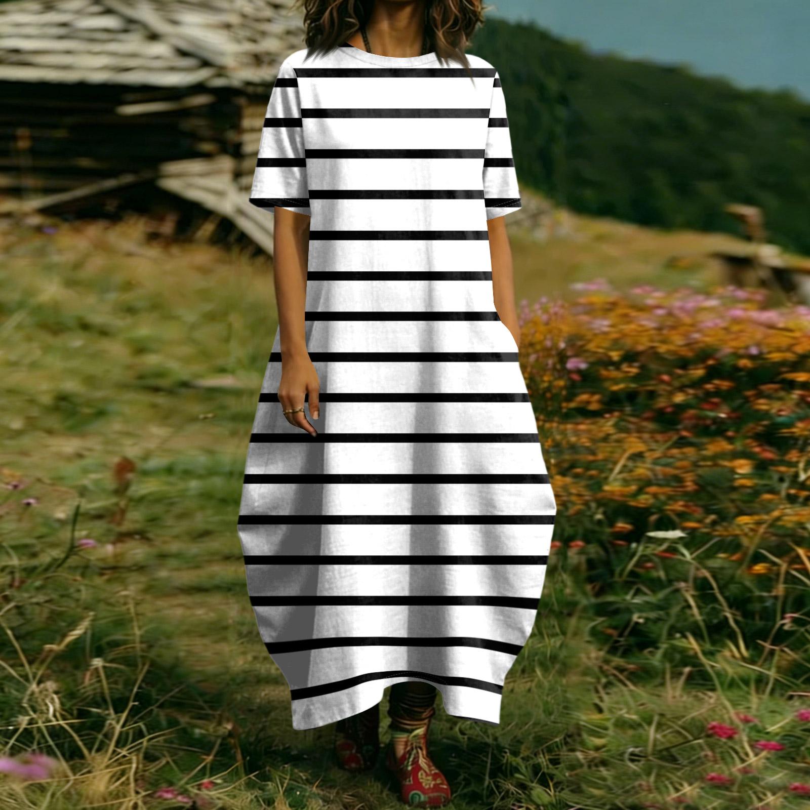 Жіноча Модна Кольорова Сукня З Коротким Рукавом З Кишенею XL білий
Жіноча Модна Кольорова Сукня З Коротким Рукавом З Кишенею XL білий