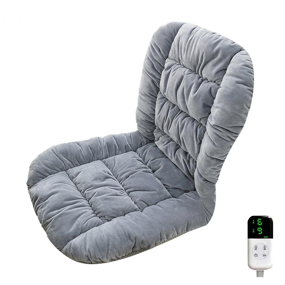 Подушка для сиденья из плюшевой ткани, USB-подушка для сиденья с противоскользящими полосами для офисного кресла, зимнее утолщенное кресло, сохраняющее тепло, компьютерное кресло серый